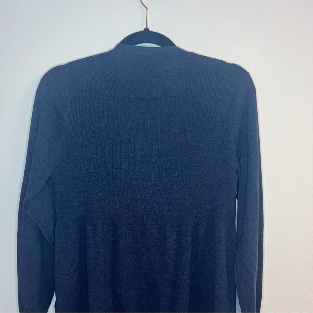 Eileen Fisher 100% Italian Wool Grey Cardigan Size Petite Large - Picture 6 of 8